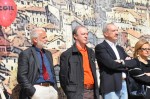 I tre segretari generali: Damiano Galletti (CGIL), Enzo Torri (CISL) e Angelo Zanelli (UIL)