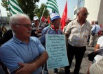 3 agosto 2011. Manifestazione dei Pensionati Cgil Cisl Uil