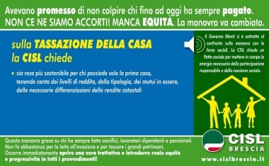 CISL tassazione casa