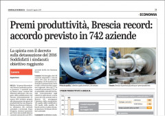 Pluda (Cisl): i dati sulla contrattazione aziendale confermano la nostra impostazione