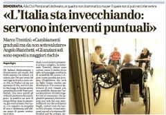 Anziani, fragilità sociale che ha bisogno di politiche di sostegno