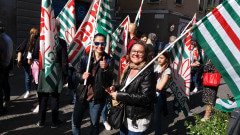 Primo Maggio a Brescia. Il corteo sindacale verso Piazza Loggia